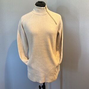 Mock neck light oatmeal sweater
